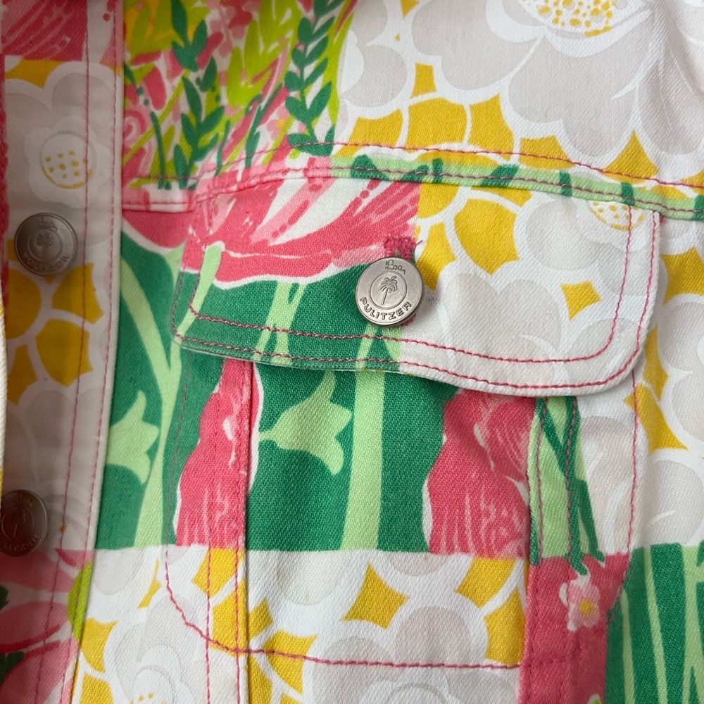 Lilly Pulitzer Vibrant Patchwork Jean Jacket - image 2
